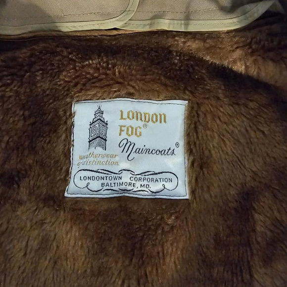 Original LONDON FOG Khaki Trench Coat Size 40 Reg w/Removable Thinsilate Lining - Picture 7 of 9